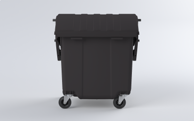 Plastový kontejner 1100 L černý (KULATÉ)