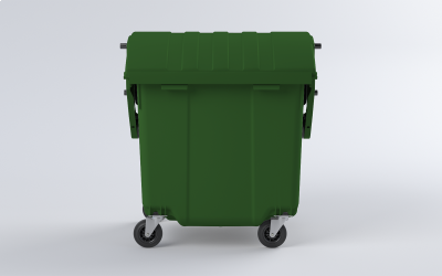 Plastový kontejner 1100 L zelený (KULATÉ)