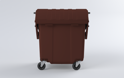 Plastový kontejner 1100 L hnědý (KULATÉ)