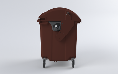 Plastový kontejner 1100 L hnědý (KULATÉ)