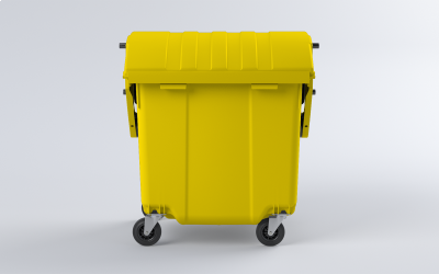 Plastový kontejner 1100 L žlutý (KULATÉ)
