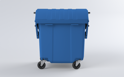 Plastový kontejner 1100 L modrý (KULATÉ)