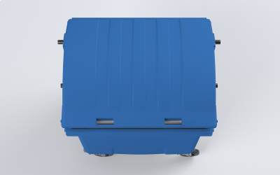 Plastový kontejner 1100 L modrý (KULATÉ)