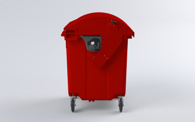 Plastový kontejner 1100 L červený (KULATÉ)