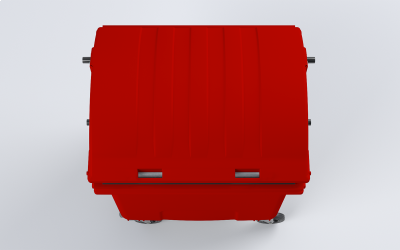 Plastový kontejner 1100 L červený (KULATÉ)
