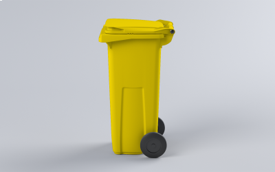 Plastová popelnice 120 L žlutá